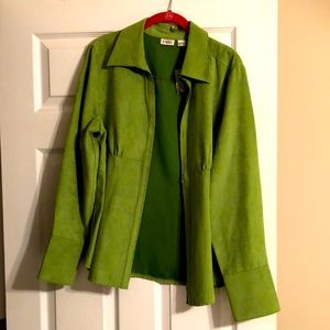 Cato Green Pleated Zipper Jacket